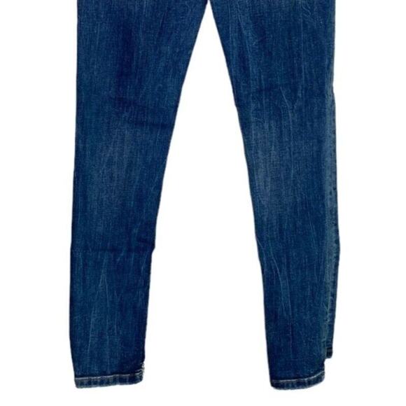 ZARA High Rise Semi Distressed Skinny Jean Pockets Stretch 2 Dark Wash #4034 - Picture 9 of 15